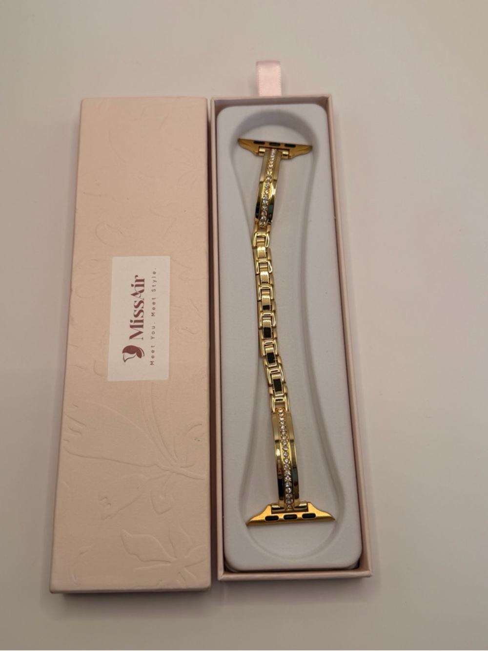 Apple Watch Stainless Steel Gold & Diamond Braclet Band